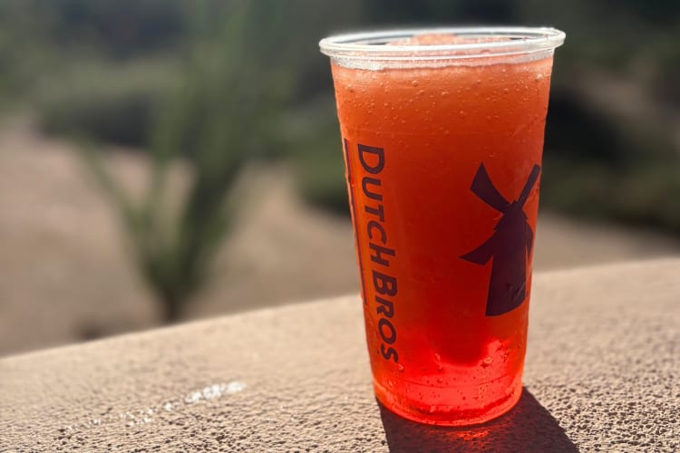Peach Pom Passion is a popular Dutch Bros secret menu drink