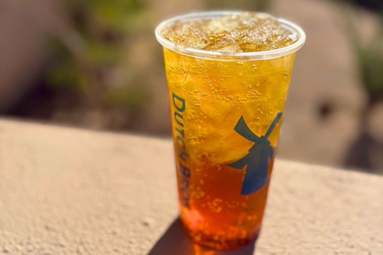 An orange sparkling energy drink from Dutch Bros