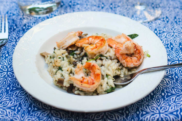 A plate of shrimp risotto