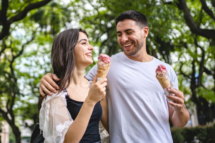 Getting ice cream is a fun and relaxed date idea in Edmonton