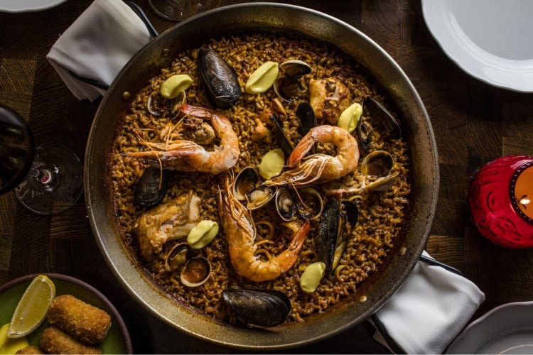 Paella is just one of the most delicious Spanish dishes at El Quijote at The Hotel Chelsea