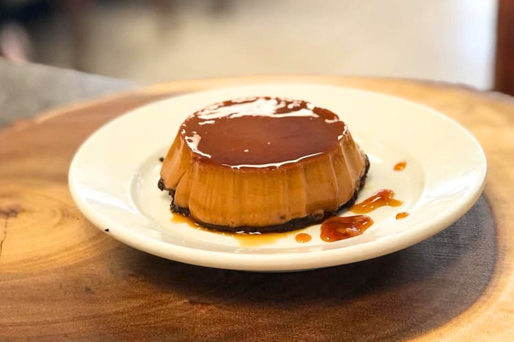 Chocolate flan from El Rey De Las Fritas in Miami