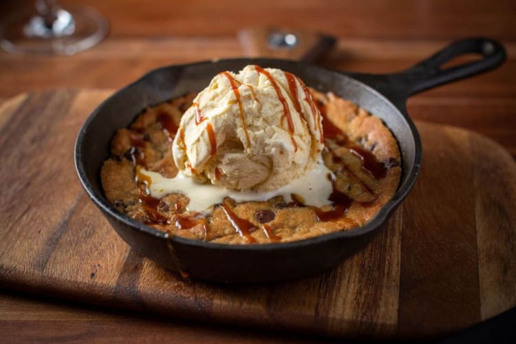 Kids love the skillet cookie topped with ice cream at Crosby's.