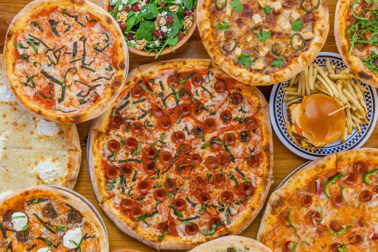 Plenty of pizzas at The StopAlong, a family-friendly restaurant in Chicago.