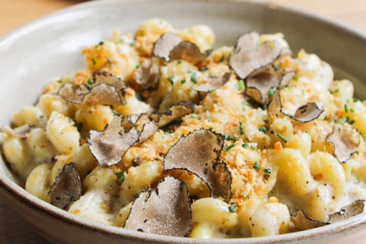 A dish of truffle macaroni and cheese