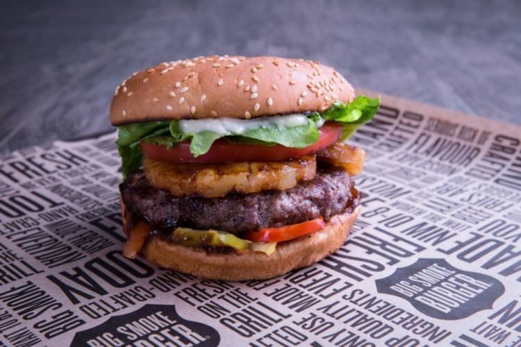 Big Smoke Burger high stacked fast food in Dubai