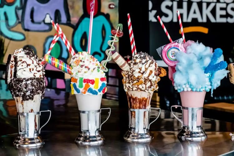 Four Black Tap Craft Burgers & Shakes freak shakes