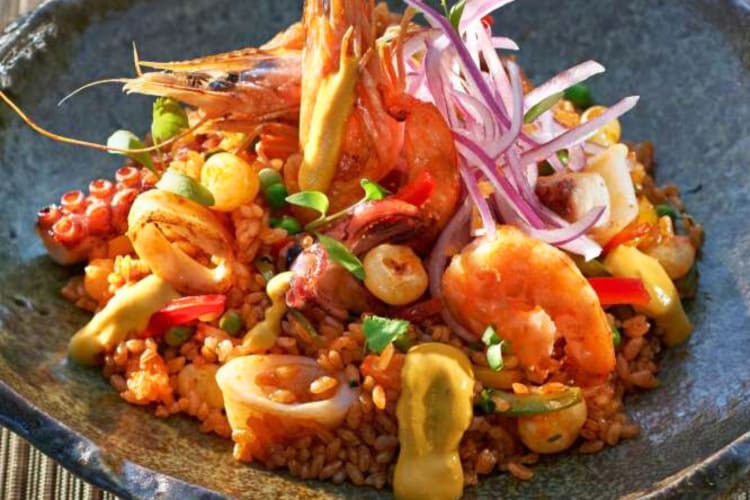 A shrimp and rice dish from a restaurant in Miami, one of the world's best foodie cities