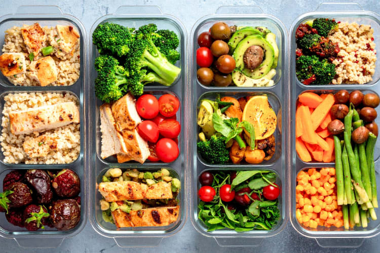 A range of foods that relieve stress in glass containers