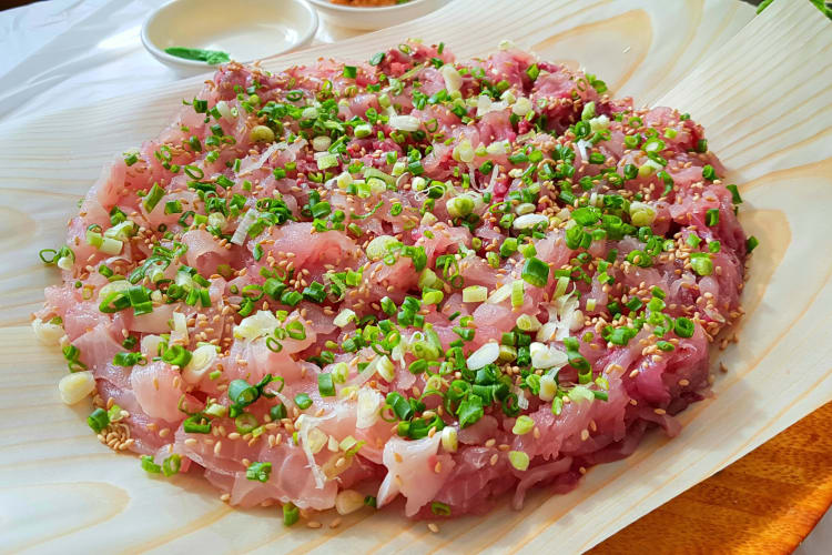 Close-up shot of beef tartare