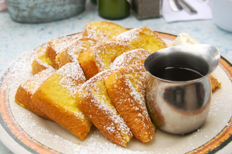 French toast with syrup on the side