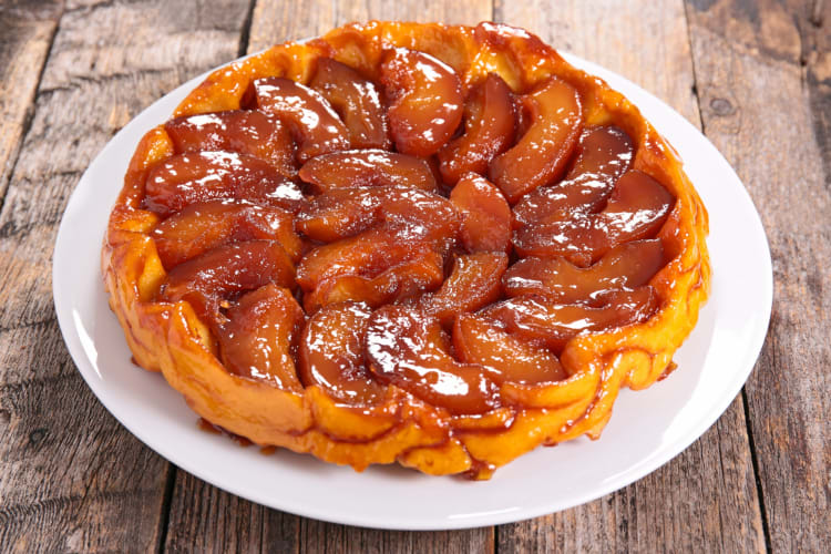 Apple tarte tatin on a plate