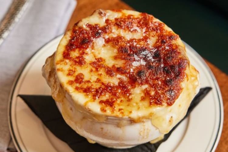 French onion soup from a French restaurant in Denver.