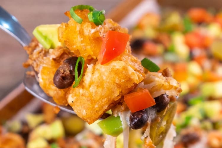 Delicious totchos are a great Galentine's food idea.