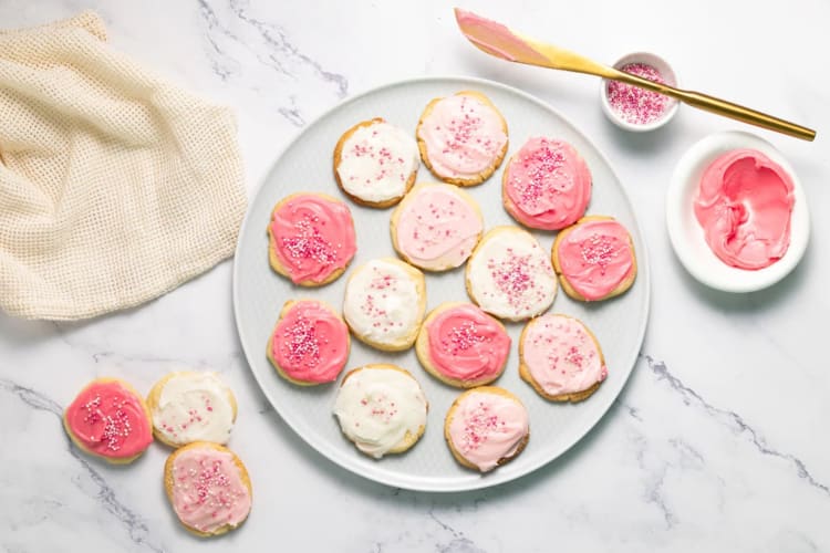 A plate of sugar cookies.