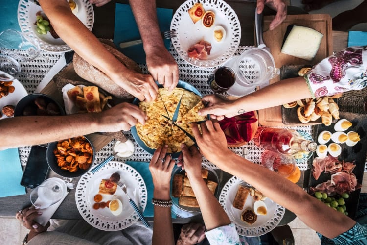 A potluck picnic is a fun garden party idea