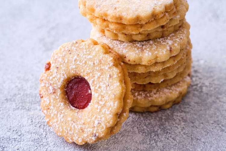 German Christmas cookies filled with jam
