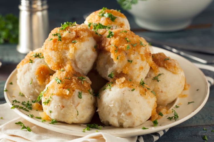 German potato dumplings on a plate
