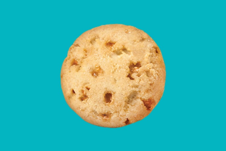 A shortbread cookie with toffee 