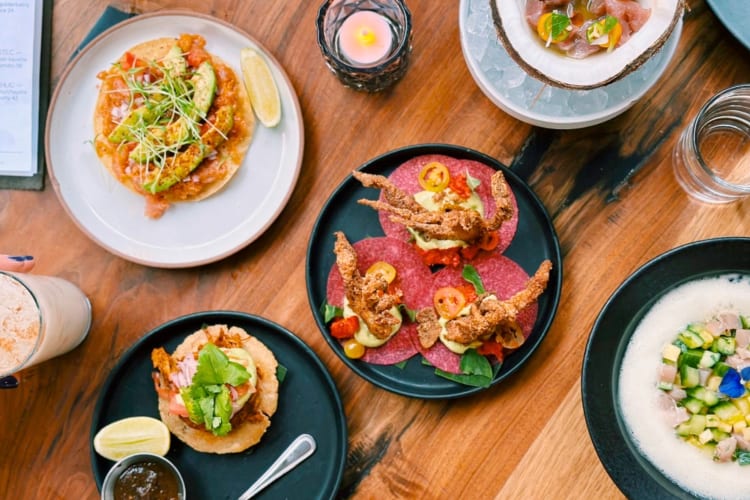 A selection of tacos on a table