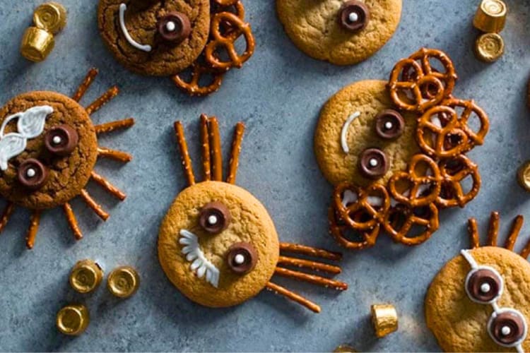 Rolo are a Halloween candy that can be used to decorated themed baked goods