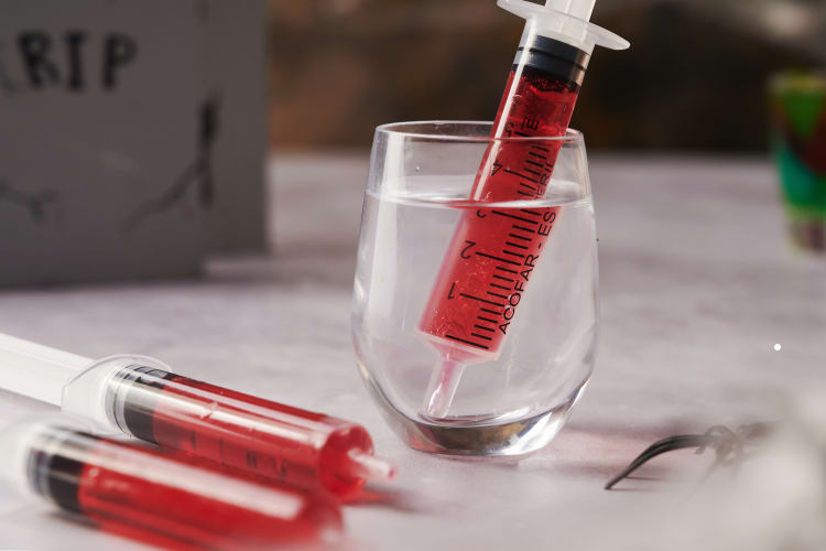 Halloween Jello shot in a syringe