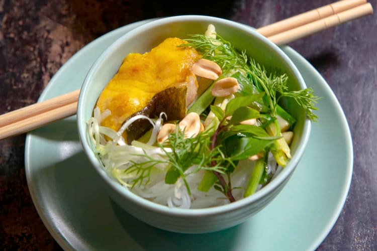 A tumeric fish and peanut dish