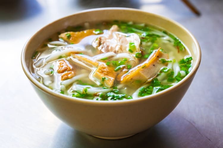 A bowl of noodle soup
