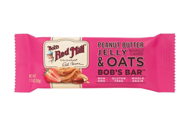 A Bob’s Red Mill Peanut Butter, Jelly and Oats Bar