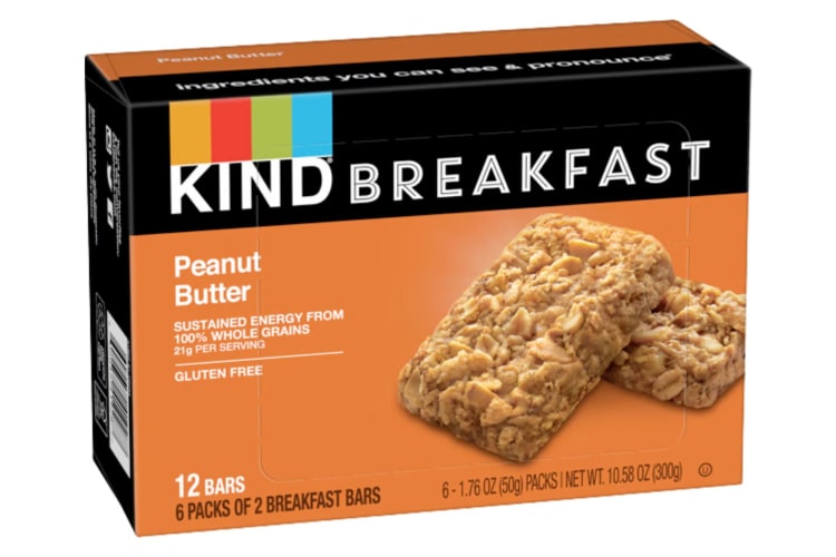A box of Kind Peanut Butter Breakfast Bars 