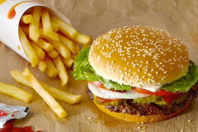 A Burger King burger and fries
