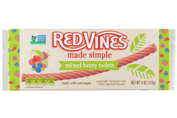 Red Vines mixed berry twists are on of the healthiest candy choices