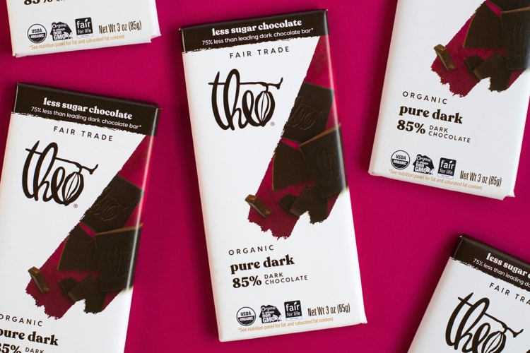 Theo makes some of the healthiest dark chocolate with minimal sugar