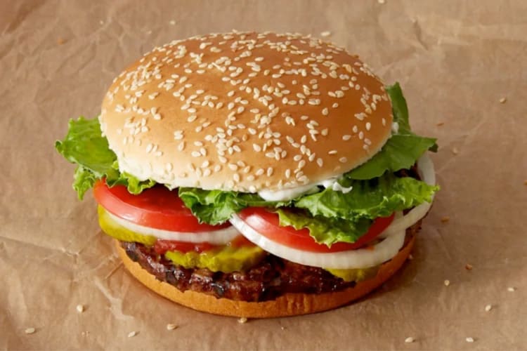 A burger with salad toppings from Burger King
