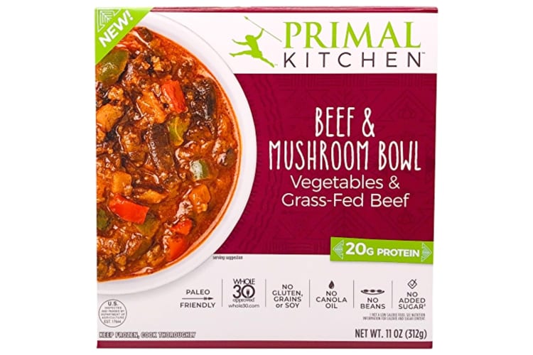 A beef and mushroom frozen meal from Primal Kitchen