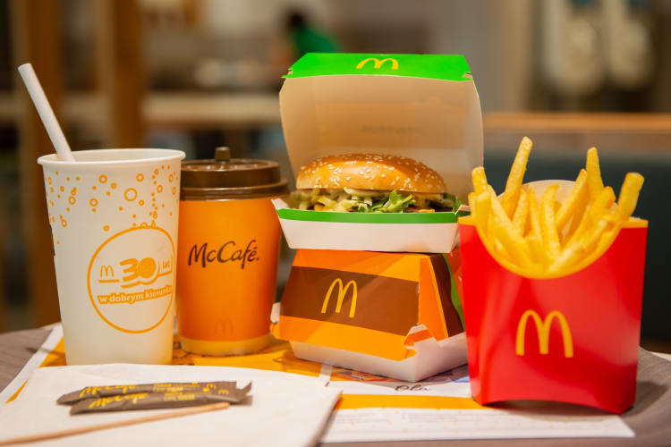 Burger, fries and drinks from McDonald's