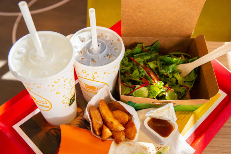 The healthiest items at McDonald's include salads and apple slices