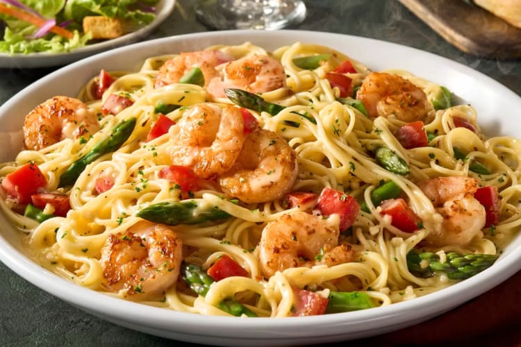 Those looking for the healthiest items at Olive Garden should order shrimp scampi