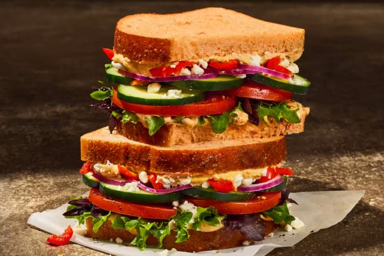 The Mediterranean sandwich is one of the healthies items at Panera for vegetarians