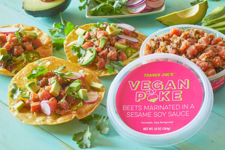 Vegan poke is one of the unique healthiest snacks at Trader Joe's