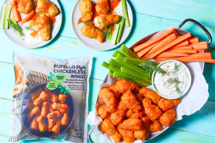 Vegan Buffalo wings are one of the healthiest snacks at Trader Joe's