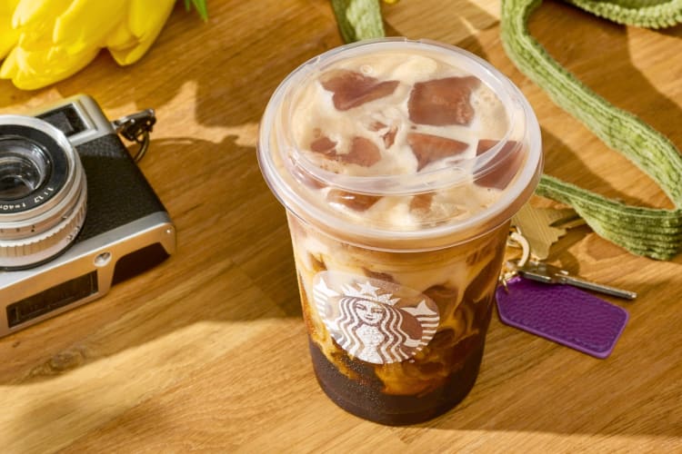 An Iced Brown Sugar Oat Shaken Espresso from Starbucks