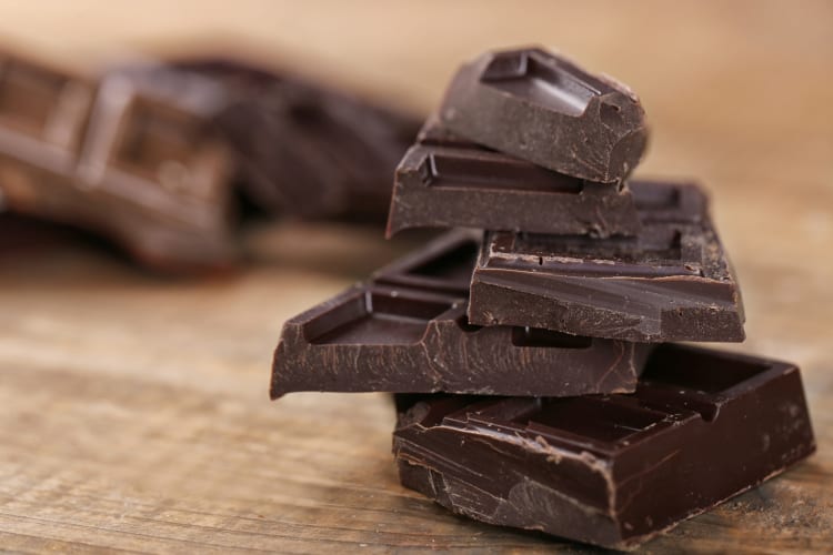 Dark chocolate is a healthy gas station snack when looking for sweets