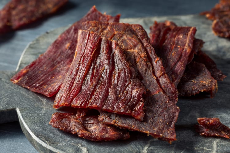 Jerky is one of the healthy gas station snacks for keto diets