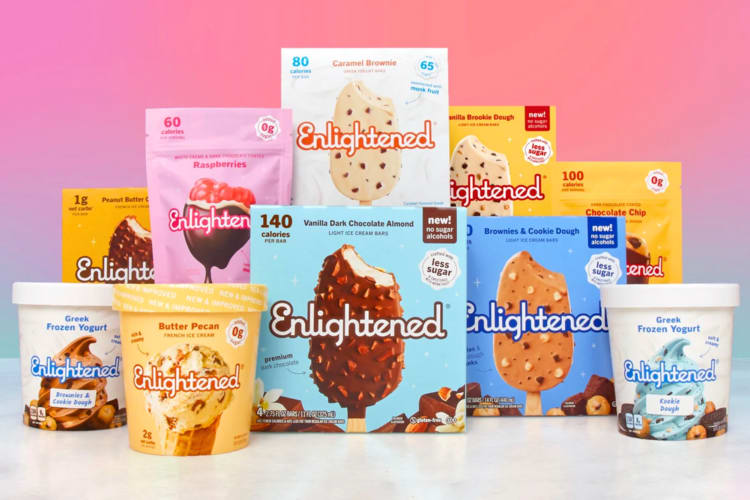 A selection of Enlightened ice cream products