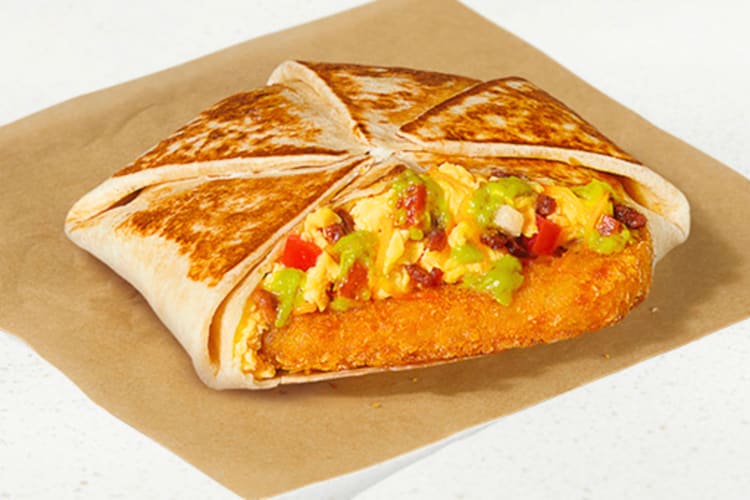 One of the best high-protein Taco Bell items is the Breakfast California Crunchwrap 