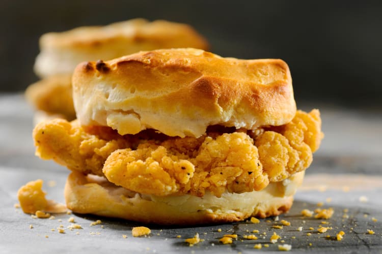 Fried chicken on a biscuit