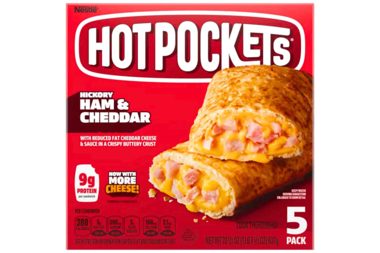 One of the top-rated Hot Pockets flavors is Hickory Ham and Cheddar