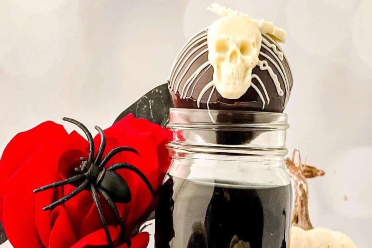 skeleton hot cocoa bombs are an impressive halloween treat