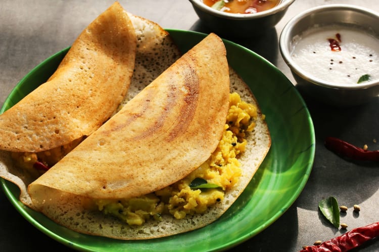 A vegetarian samosa from an Indian restaurant in Naperville.